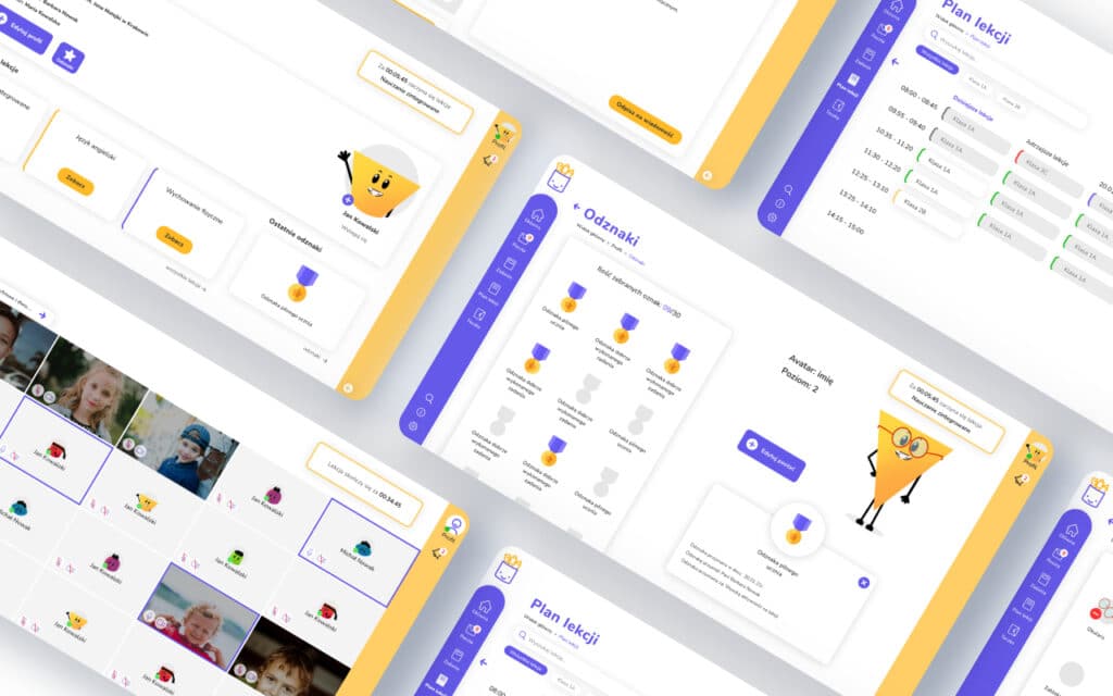 Grafika przedstawiająca projekt platformy edukacyjnej dla dzieci